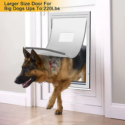 Aluminum Pet Door Extra Large Dog Cat Magnetic Lockable Flap Screen Gate Frame • $111.99