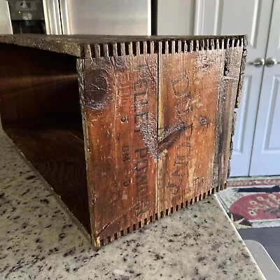 Antique Du Pont Black Pellet Powder Wood Crate Box No. 4 I.C.C.-14 Ammo Vintage • $89