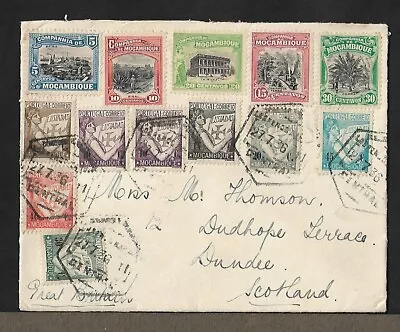 Mozambique To Scotland Multiple Ovpt Franking On Cover 1936 • $0.99