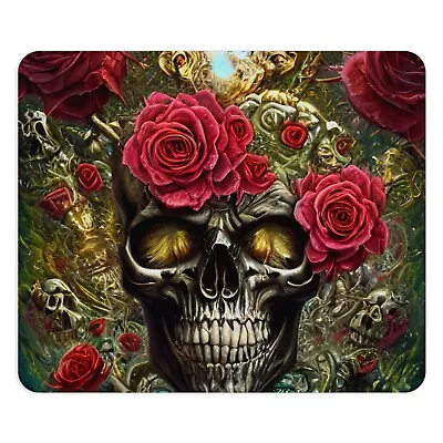 Skull And Roses Gothic Steampunk Laptop Mousepad Computer Mouse Pad • $24.99