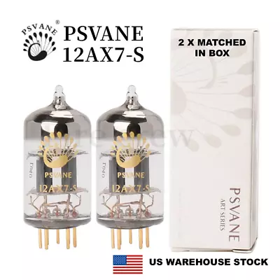 Matched Pair (2) Psvane 12AX7-S ECC83 Gold Pins Art Series Vacuum Tubes • $99.95