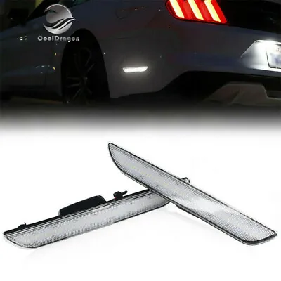 For Mustang 2015-up Clear Lens White LED Rear Side Marker Lamps Reflector Lights • $20.99