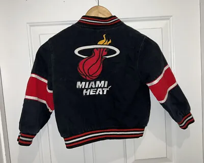 Vintage Miami Heat Basketball Official NBA X JH Design Coat Jacket Coat Boys 7 • $24.99