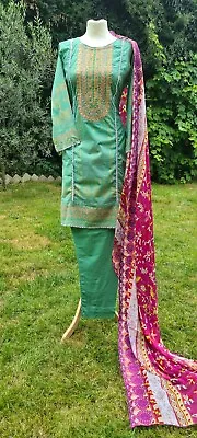 £24.99 • Buy Asim Jofa Stitched 3 Piece Summer Wear.. Aqua.. BNWT.. Women's Suit.. S,M,L,XL