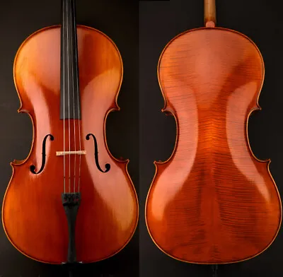 T21 Pro Master Stradivari Style 4/4 Cello Two Piece European Wood Deep Open Tone • $3599.39