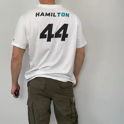 AMG Petronas F1 T-Shirt Mens Size XXL White Lewis Hamilton #44 Formula One. • £11.04