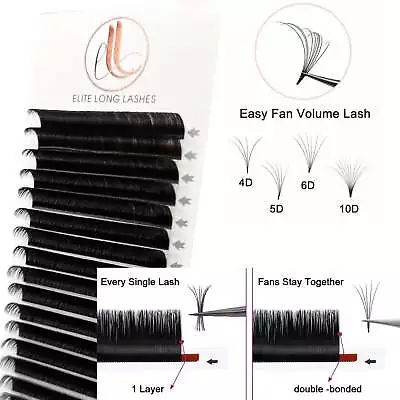 Easy Fan Lashes Black Matte Mink Eyelash Extensions Tray • $6.95