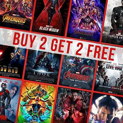 Marvel MCU Movie Film Poster Prints Avengers Posters Wall Art Canvas Pictures • £3.49