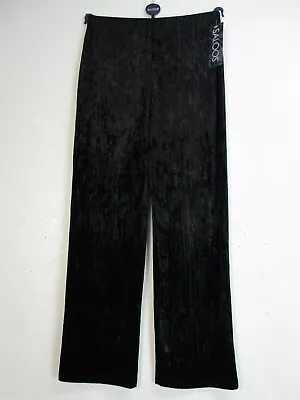 Saloos Black Crushed Velvet Elasticated Waist Trouser Sizes:12 14 16 18 20 22  • £22