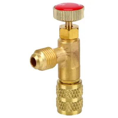 R410A Refrigeration Charging Valve Adapter 1/4  SAE Male To 5/16  SAE Famale Red • $10.10
