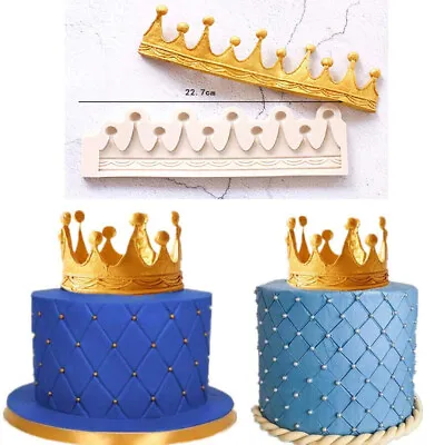 Vintage Silicone Cake Mold Crown Fondant Kings Queens Hat Chocolate Baking Mould • £3.75