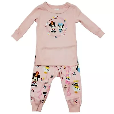 Hanna Andersson Disney Mickey Pajamas Set Sz 60 Cm 3-6M Organic Cotton • $27.90