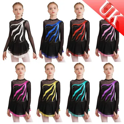 UK Kids Girls Ballet Dress Dance Gymnastics Ice Skating Leotard Skirts Dancewear • £6.66