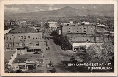 Vintage MEDFORD Oregon Postcard  ROXY ANN - From East Main Street  1943 Cancel • $5.60