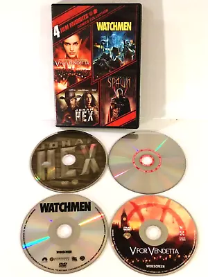 (4 MOVIES Disc Set) Jonah Hex / Watchmen / V For Vendetta / Spawn (DVD) Lot • $4.99