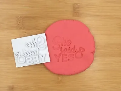 $7.56 • Buy She Said YES Cookie Fondant Stamp Cake Cupcake Biscuit Embosser Engaged