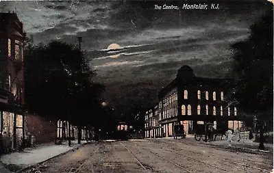 1909 Stores City Centre At Night Montclair NJ Post Card • $14