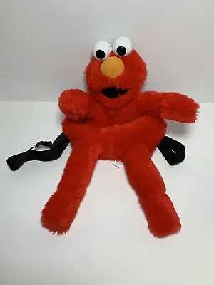 Sesame Street Elmo 16  Plush Red Backpack W/Adjustable Straps Zipper Pocket Kids • $24.99