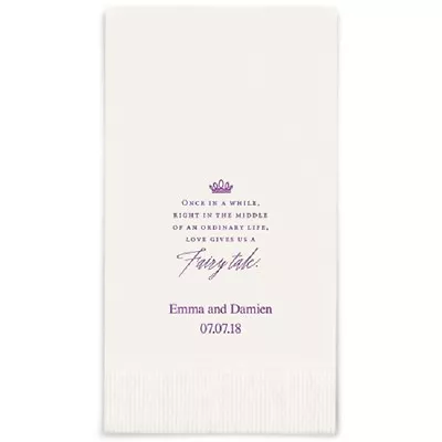 80 Love Gives Us A Fairy Tale Printed Rectangular Fold Wedding Dinner Napkins • £78.82