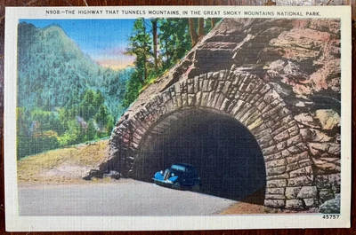 $2.99 • Buy Great Smoky Mountains National Park Tunnel Through Mountain Linen Postcard