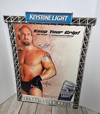 Bill Goldberg Cardboard Display Keystone Light Vintage 30x21 WCW Wrestling • $229.97