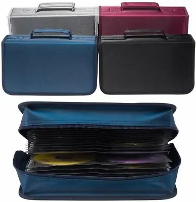 128 CD Case DVD Wallet Cover Disc Storage Holder Sleeve Handle Portable Car Home • £11.99