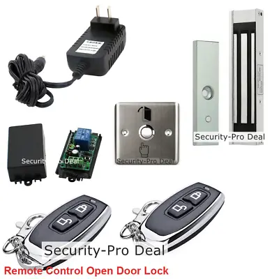 £65.95 • Buy Door Access Control System+Door Magnetic Lock+2pcs Wireless Remote Controls Open