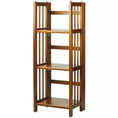 Casual Home 3 Shelf 14 Inch Folding Office Wood Furniture Bookcase Honey Oak • $38.24