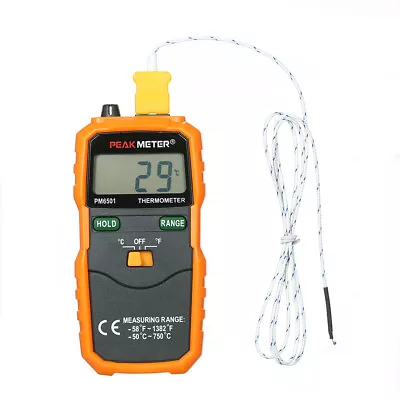 PEAKMETER PM6501 LCD Display K Type  Meter Thermocouple W/Data V6Z6 • $23.80