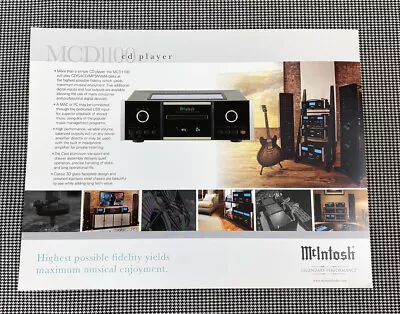 Mcintosh Mcd1100 Sacd/cd Player Original Information Page J0735 • $9.94