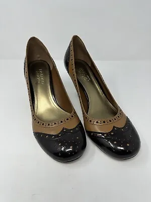 Franco Sarto Shoes Brown Round Toe Wingtip Heels 9.5M • $17