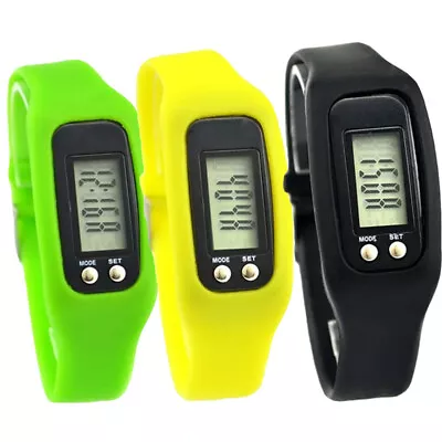 Fitness Tracker Pedometer Watch LCD Display Walking Wrist Band Step Counter Tool • $11.95