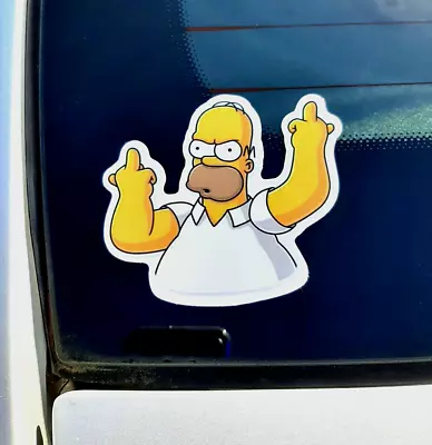 Homer Middle Finger Sticker - Funny Car Window - Bumper Sticker  Decal - Vinyl • $4.50