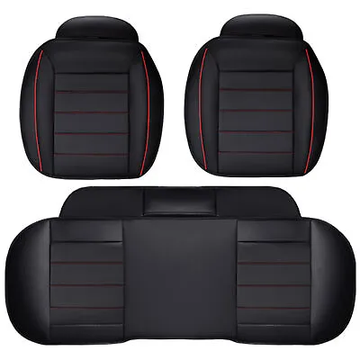 Universal Leather 5 Seats Car Seat Cover Bottom Pad Front&Rear Bench Full Set • $48.99