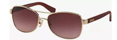 COACH - Womens Sunglasses - HC 7054 92248H - Gold / Milky Black Cherry - Aviator • $178