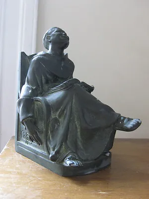 Antique BRONZE Bookend LAUGHING FRANCISCAN MONK - Signed  COFFIN  - 3 Pounds • $427.50