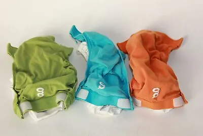 G Diapers Little G Pants Size S/P With Snap In Liners Set Of 3 Orange Blue Green • $29.96