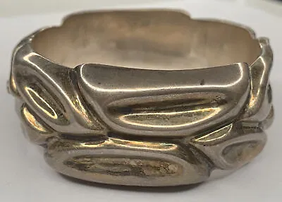 Signed ESCORCIA .950 SILVER Sculpted Hinged BRACELET 83g! TAXCO MEXICO TP 120 • $287.95
