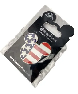 Sealed Disney Parks American Flag Mickey Head Pin • $6.99
