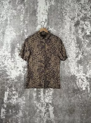 All Saints Shirt Men’s XS Brown Leopard Print Collared Button Up  • $34.99