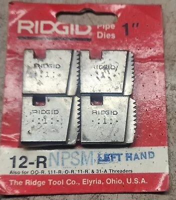 $49.95 • Buy NOS Ridgid LH 1  Pipe Dies NPSM For 12-R 00-R 111-R O-R 11-R 30-A 31-A Left Hand