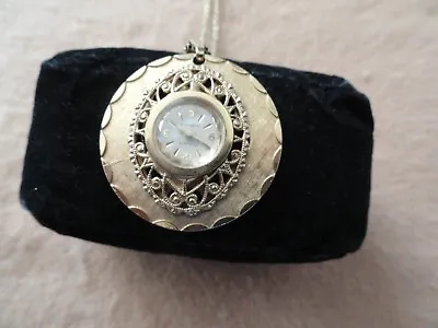 Hagn 21 Jewels Mechanical Wind Up Necklace Pendant Watch - Not Working • $19.95