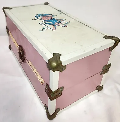Cass Doll Chest Trunk Case 13.5x7.5x7” Vintage Toys 1950’s Pink Metal  • $17.49