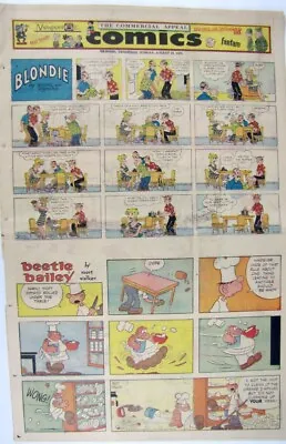 Vintage 1975 Blondie Donald Duck Peanuts Sunday Newspaper Comic Strips Section • $14.97