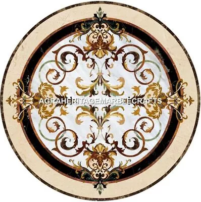 30  Round Marble Coffee Table Top Pietra Dura Italian Inlay Kitchen Decor H4443 • $716.62