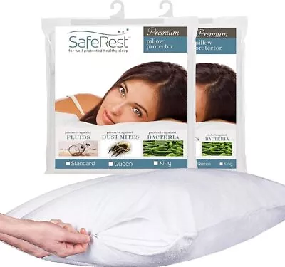 Pillow Protector - Pack Of 2 - King Size Waterproof Pillow Cover - Zippered  • $22.99