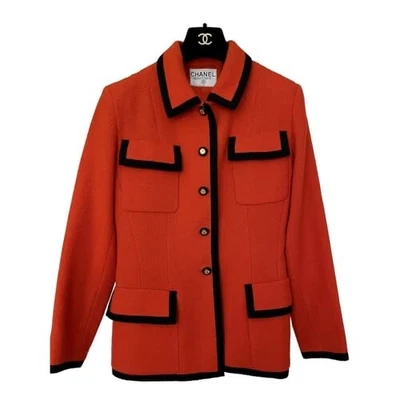 $2200 • Buy Chanel Vintage 90p Iconic Cc Logotrimmed Jacket Blazer Fr46 Xl