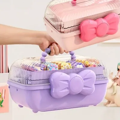 Cute Jewelry Accessories Storage Box Three-Layer Organizer For Girls With Lid • £13.99
