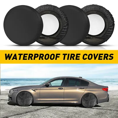 28.7  Tire Waterproof Covers Tyre Wheel Trailer RV Camper Sun Protector Of Set 4 • $18.99