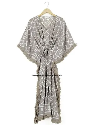 $42.89 • Buy Indian Anokhi Block Printed Short Kaftan Dress Printed Club Wear Cotton Caftan